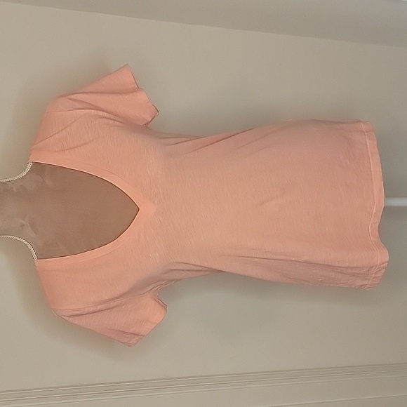 J Crew Slub Cotton Tee, Size M, Cantaloupe Color, NWOT. V Neck - Picture 1 of 9